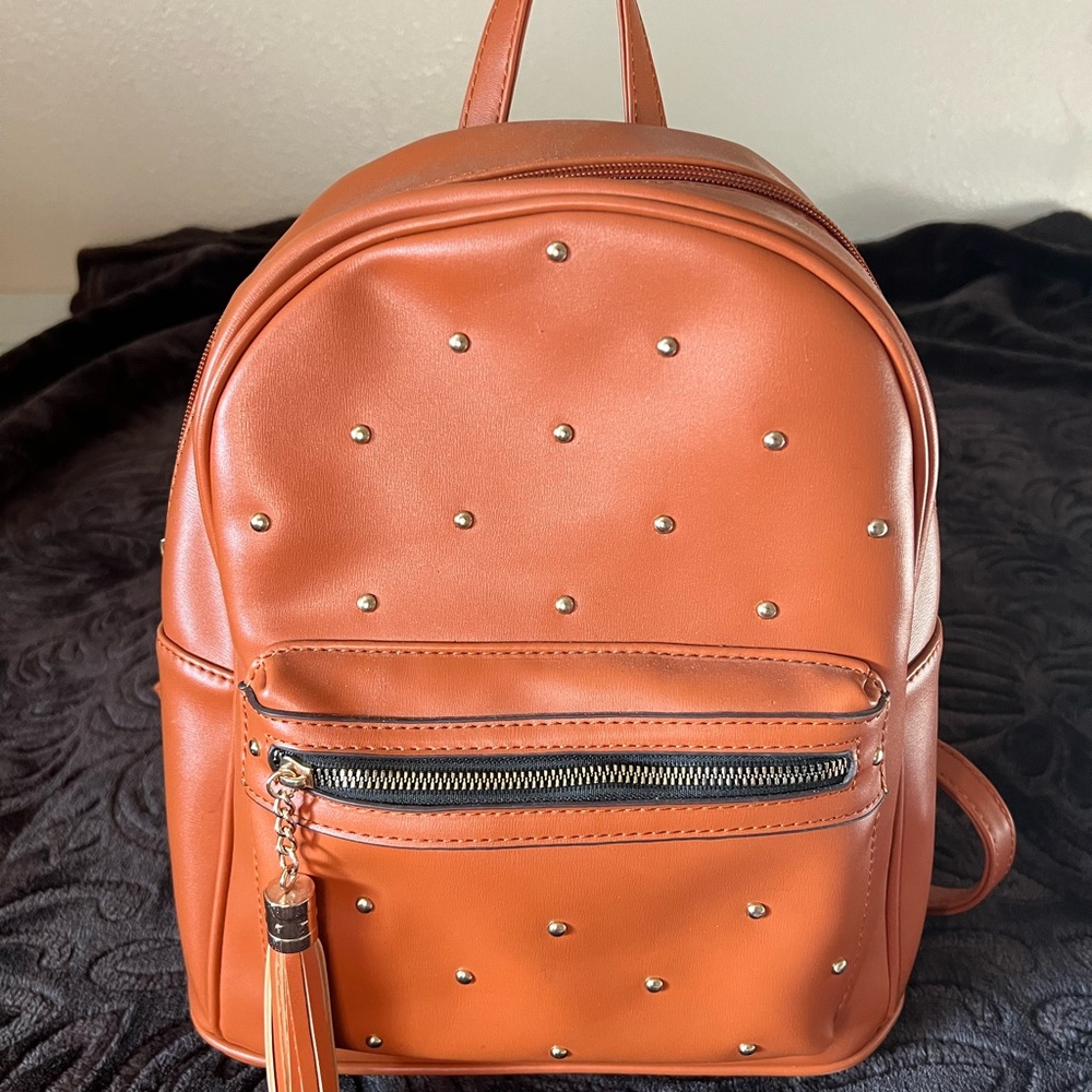 & Other Stories Orange Studded Backpack